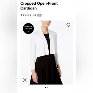 Calvin Klein cropped open front cardigan (white)